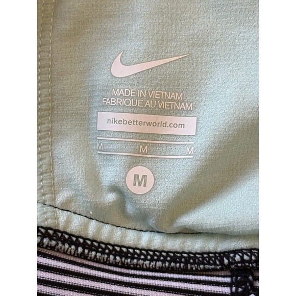 Nike women’s black white stripe racer back workout tank size medium - Picture 4 of 7